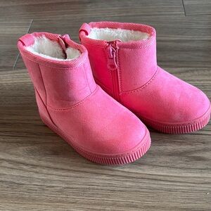 Pink Suede Toddler Boots
